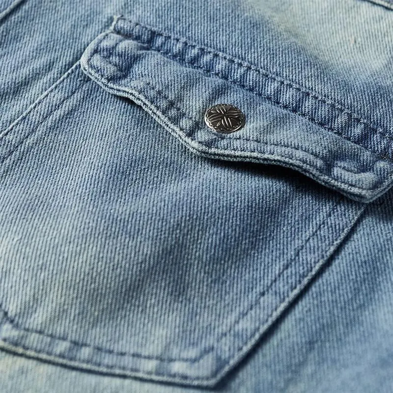 Men's Denim Long Sleeve Shirt 17005324U sold by Manly product image thumbnail 5