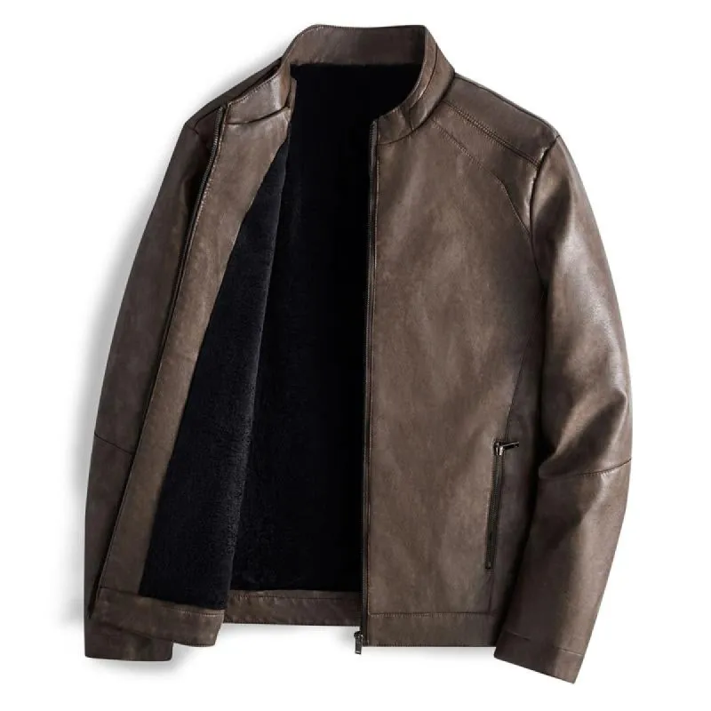 Men's Vintage Plush Leather Jacket 17054354U sold by Manly