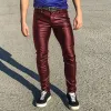 Men's Vintage Skinny Low Waist Leather Pants 31698206M sold by Manly