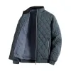 Men's Casual Stand-up Collar Zipper Fleece Warm Quilted Baseball Jacket 57998235M sold by Manly