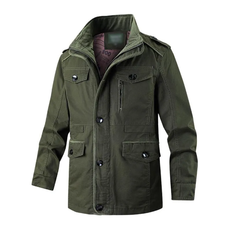 Men's Casual Cotton Multi-Pocket Warm Workwear Padded Coat 19313411M sold by Manly