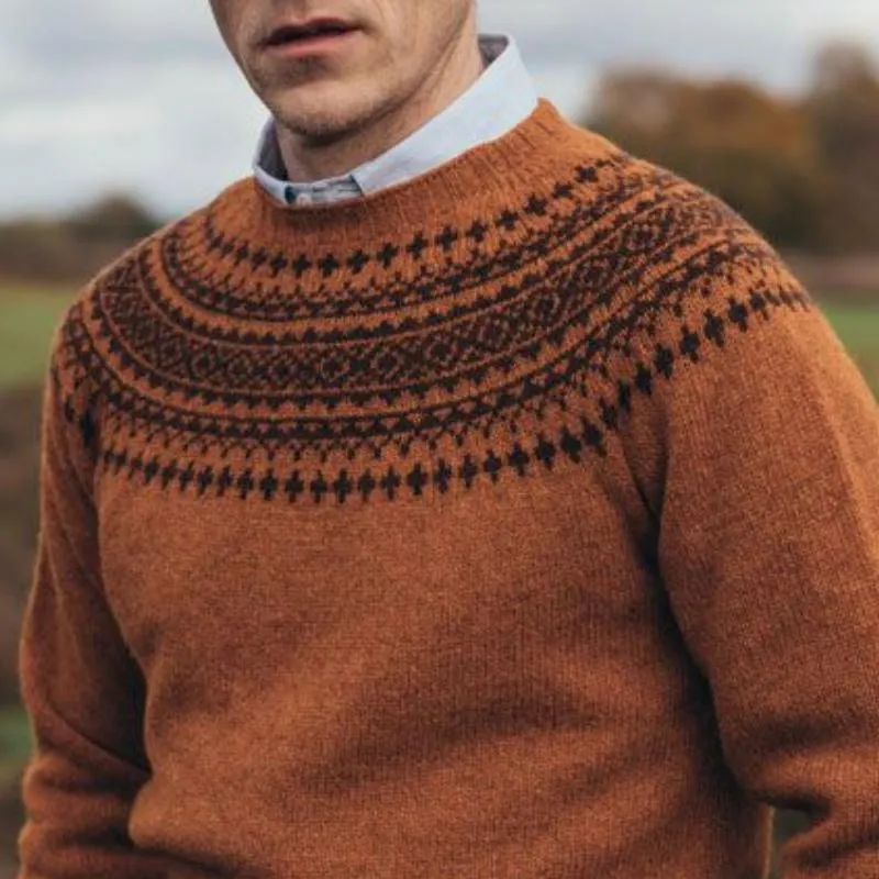 Men's Classic Retro Casual Stitching Crew Neck Sweater 24985099K sold by Manly product image thumbnail 3