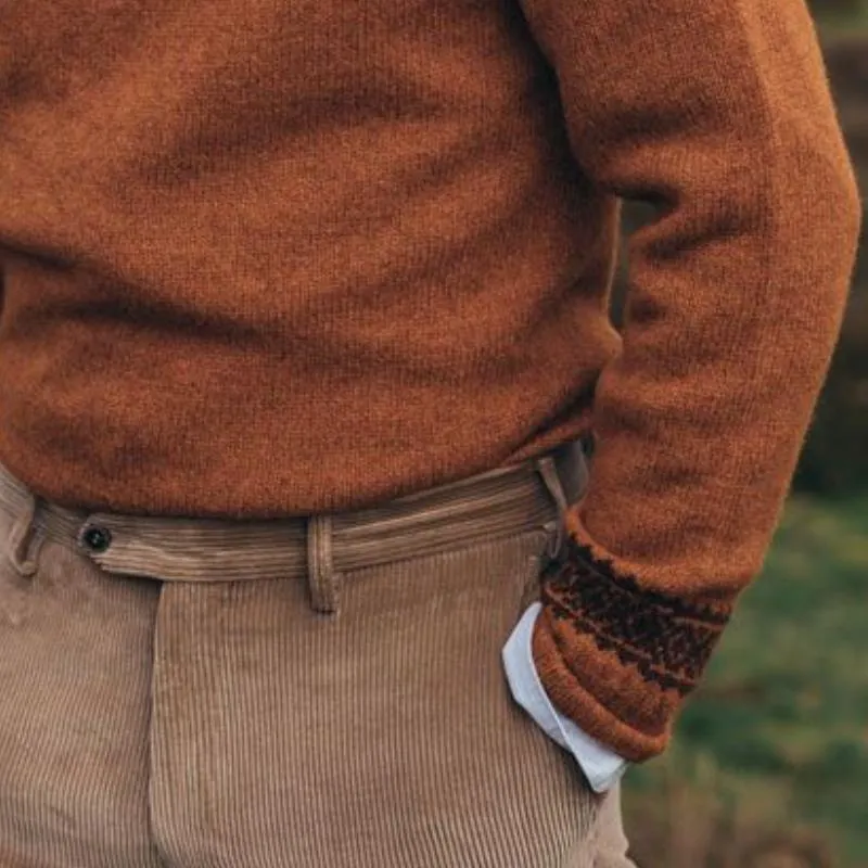 Men's Classic Retro Casual Stitching Crew Neck Sweater 24985099K sold by Manly product image thumbnail 4