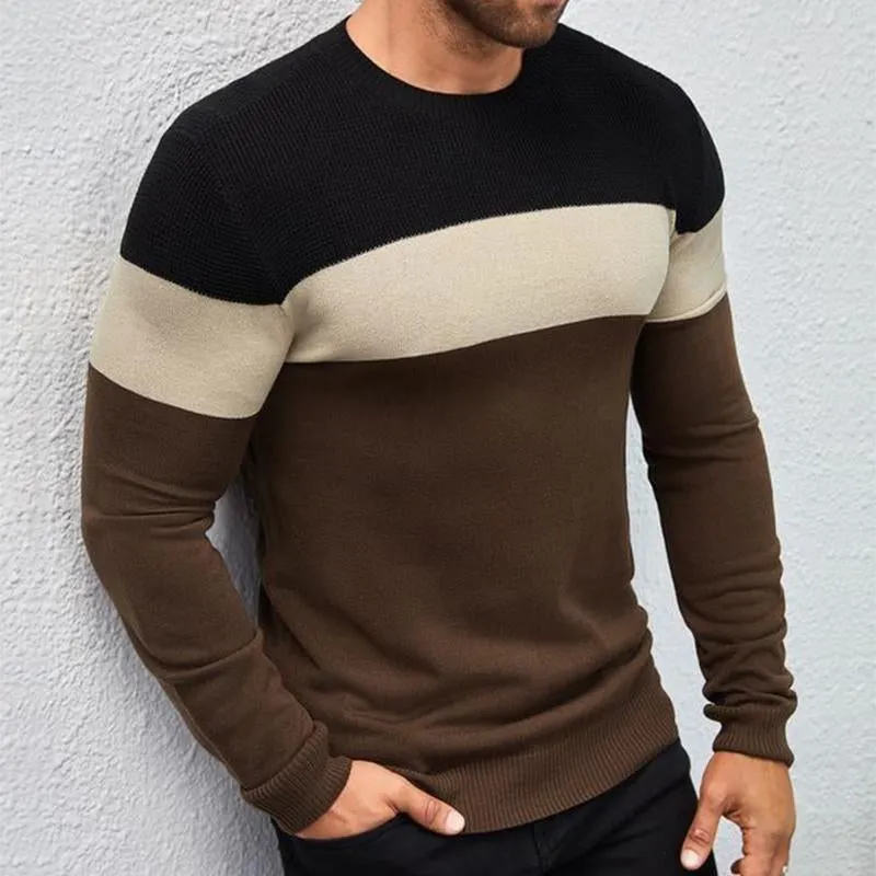 Men's Retro Casual Colorblock Crewneck Sweater 50784291TO sold by Manly product image thumbnail 2