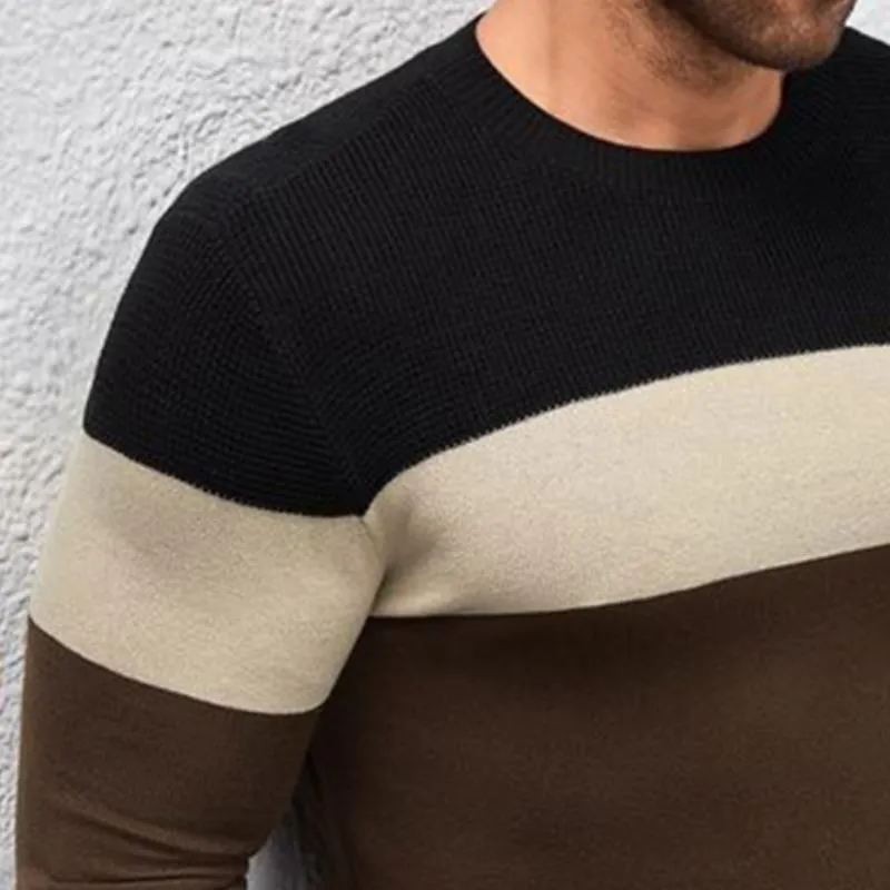 Men's Retro Casual Colorblock Crewneck Sweater 50784291TO sold by Manly product image thumbnail 3