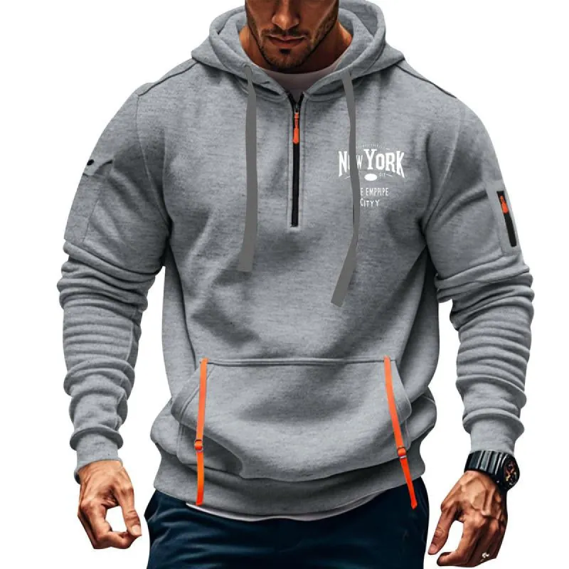 Men's Printed Sports Zip-Up Hoodie 34656143X sold by Manly
