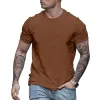 Men's Round Neck Solid Color Casual Short-sleeved T-shirt 96990283X sold by Manly