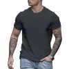 Men's Round Neck Solid Color Casual Short-sleeved T-shirt 96990283X sold by Manly