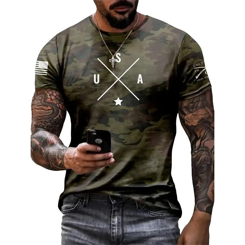 Men's Outdoor Camouflage Casual Short-sleeved T-shirt 34833530X sold by Manly product image thumbnail 3