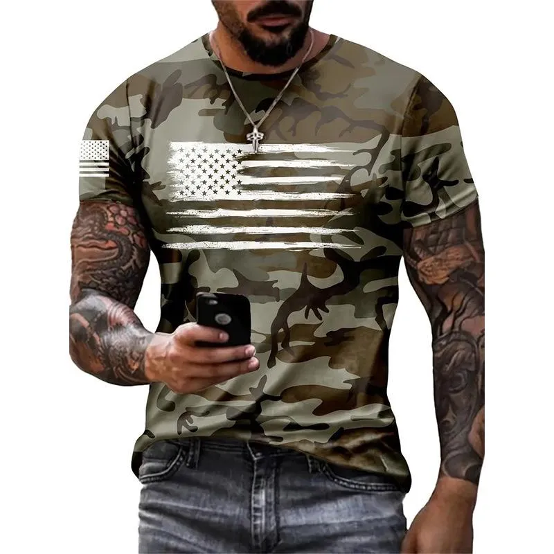 Men's Outdoor Camouflage Casual Short-sleeved T-shirt 34833530X sold by Manly
