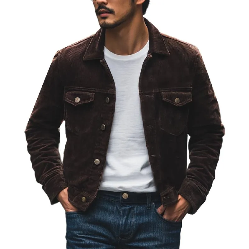 Men's Vintage Brown Corduroy Jacket 70361563U sold by Manly
