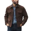 Men's Brown Suede Button Jacket 78056690U sold by Manly