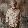 Men's Khaki Camouflage Print Long Sleeve Shirt 37501233U sold by Manly