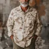 Men's Khaki Camouflage Print Long Sleeve Shirt 37501233U sold by Manly