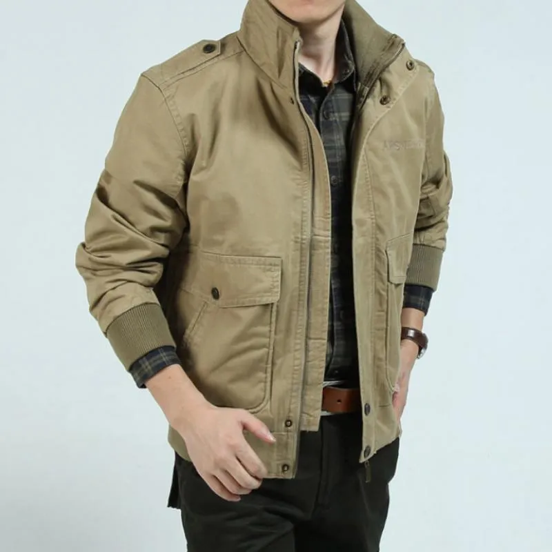 Men's Classic Casual Zipper Stand Collar Fleece Jacket 99942118K sold by Manly product image thumbnail 2