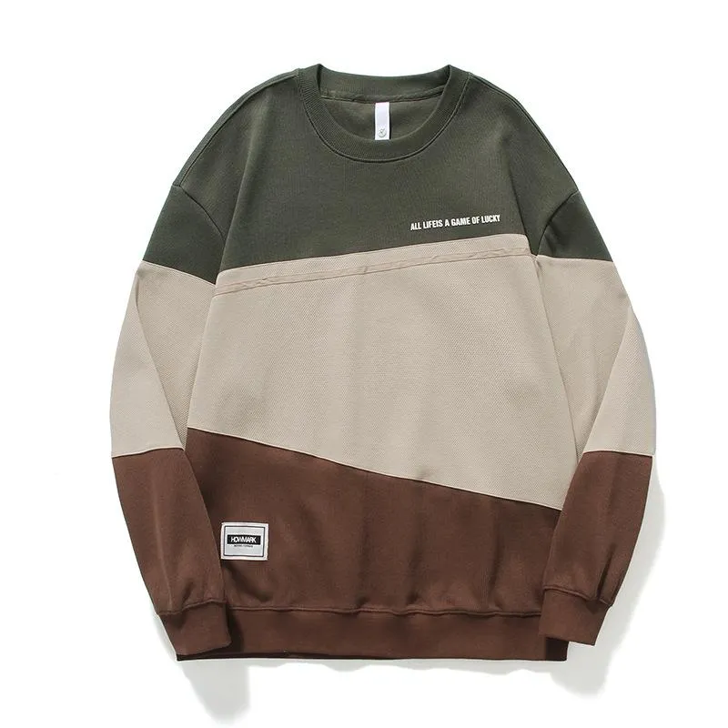 Men's Classic Retro American Style Colorblock Crew Neck Sweatshirt 51428871K sold by Manly product image thumbnail 2