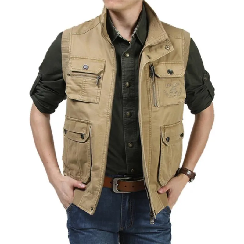 Men's Classic Outdoor Leisure Multi-Pocket Cotton Vest 78453278K sold by Manly