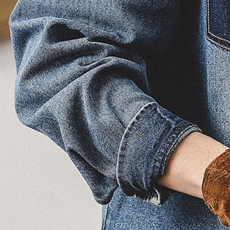 Men's Classic Vintage Casual Shirt-Style Workwear Denim Jacket 03251527K sold by Manly product image thumbnail 5