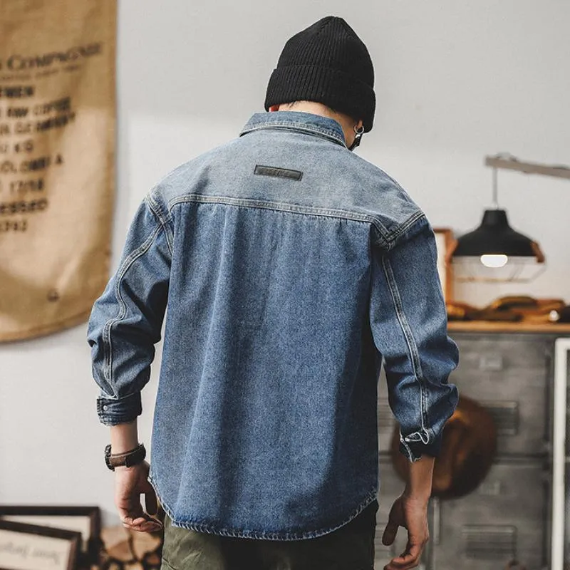 Men's Classic Vintage Casual Shirt-Style Workwear Denim Jacket 03251527K sold by Manly product image thumbnail 3