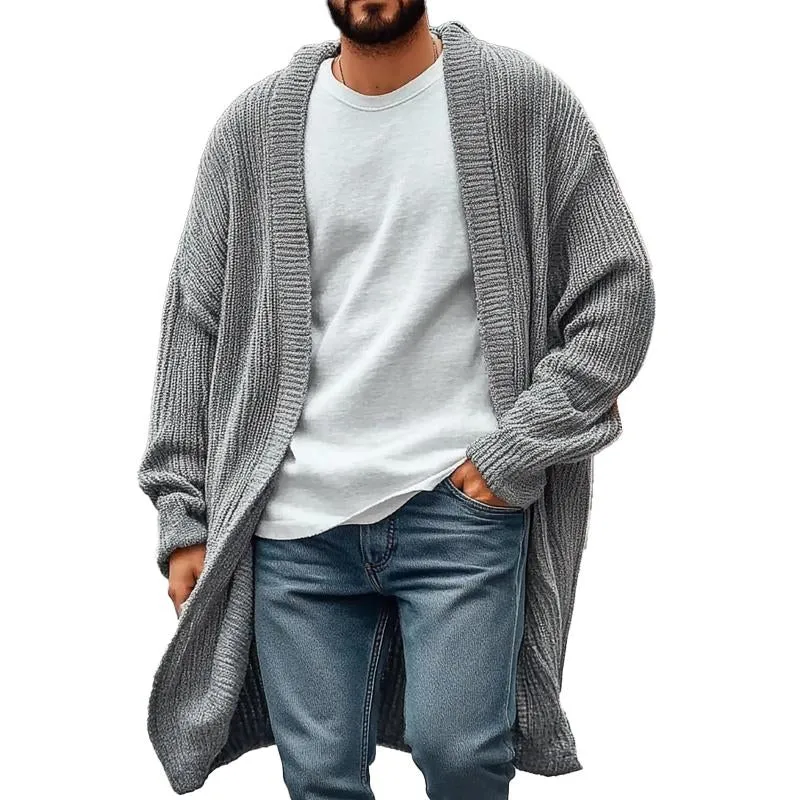 Men's Casual Solid Color Loose Knit Cardigan 80600283X sold by Manly