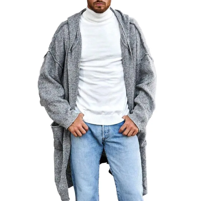 Men's Solid Color Casual Hooded Knitted Cardigan 89695203X sold by Manly
