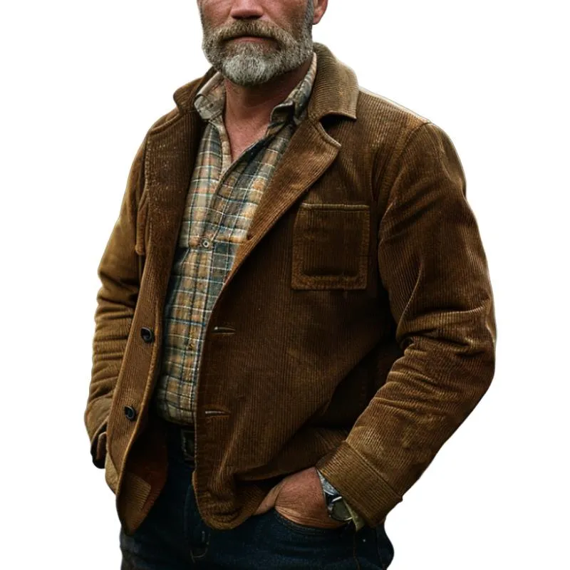 Men's Corduroy Jacket with Lapel 06909098F sold by Manly