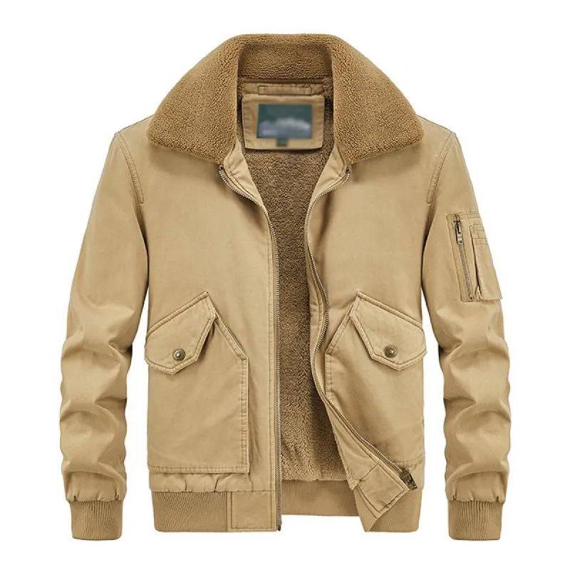 Men's Casual Cotton Fleece Washed Cargo Coat 12217264M sold by Manly