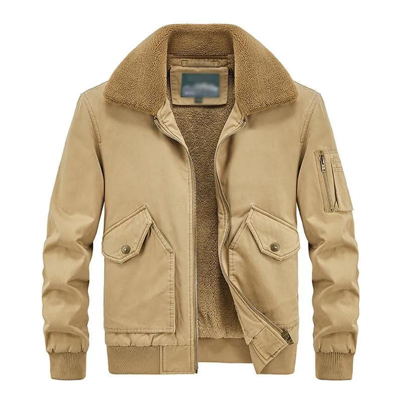 Men's Casual Cotton Fleece Washed Cargo Coat 12217264M sold by Manly