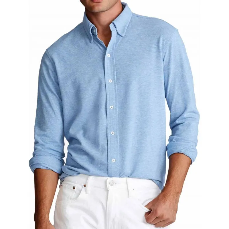 Men's Casual otton Blended Lapel Slim Fit Long Sleeve Shirt 57622878M sold by Manly product image thumbnail 4