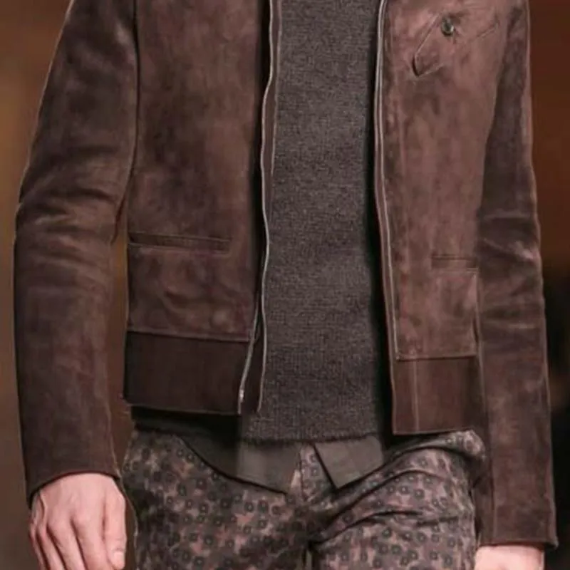 Men's Vintage Classic Casual Zipper Lapel Suede Jacket 49600049K sold by Manly product image thumbnail 4