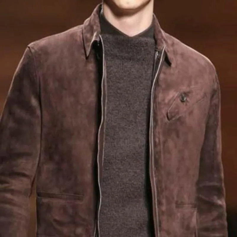 Men's Vintage Classic Casual Zipper Lapel Suede Jacket 49600049K sold by Manly product image thumbnail 3