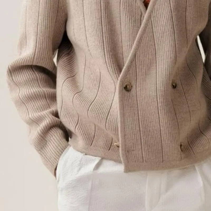 Men's Retro Classic Casual Double Breasted V-Neck Knit Cardigan 97666979K sold by Manly product image thumbnail 4