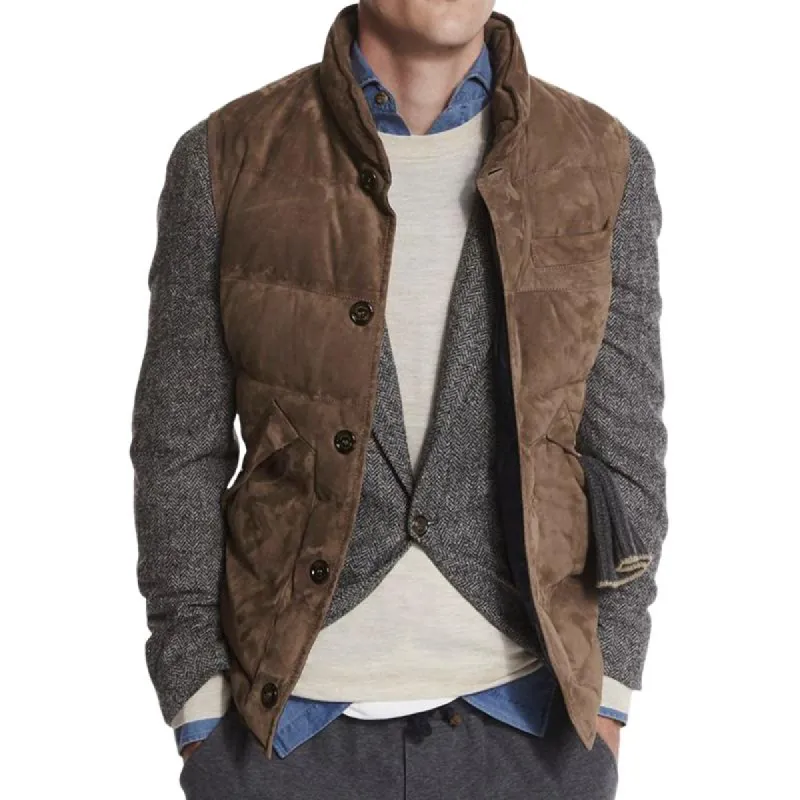Men's Retro Casual Padded Stand Collar Vest 65041663TO sold by Manly