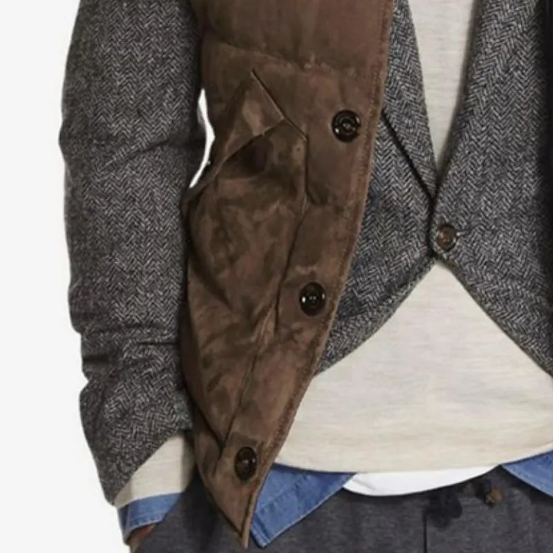 Men's Retro Casual Padded Stand Collar Vest 65041663TO sold by Manly product image thumbnail 3