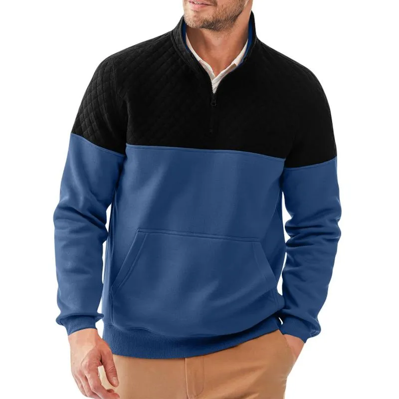 Men's Colorblock Half Zip Collar Long Sleeve Casual Sweatshirt 06247405Z sold by Manly product image thumbnail 3