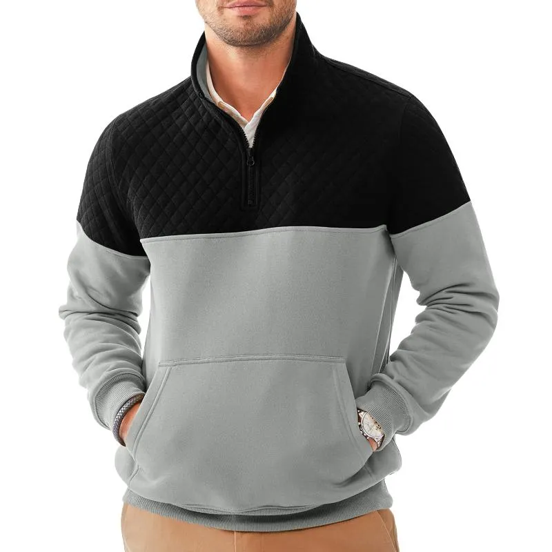 Men's Colorblock Half Zip Collar Long Sleeve Casual Sweatshirt 06247405Z sold by Manly product image thumbnail 2