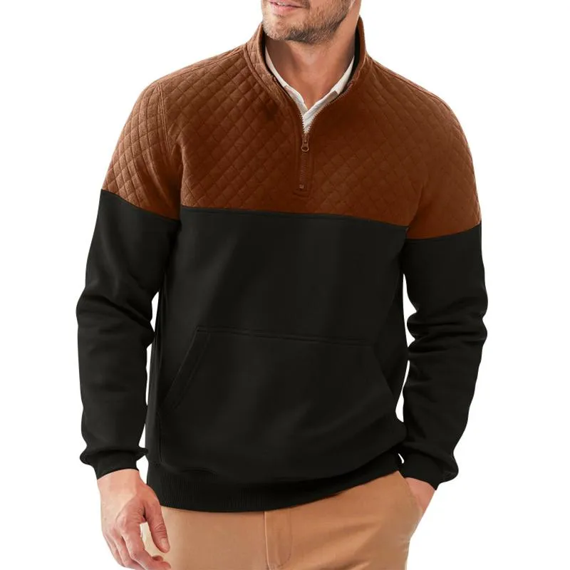 Men's Colorblock Half Zip Collar Long Sleeve Casual Sweatshirt 06247405Z sold by Manly product image thumbnail 5