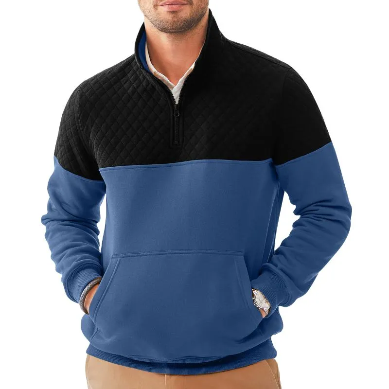 Men's Colorblock Half Zip Collar Long Sleeve Casual Sweatshirt 06247405Z sold by Manly product image thumbnail 4