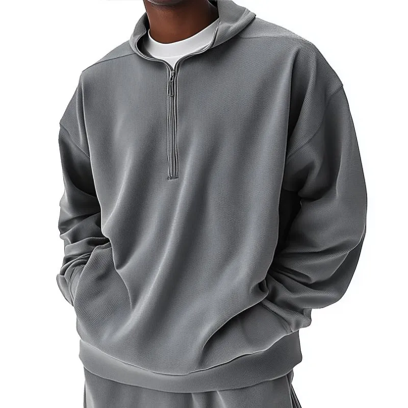 Men's Fashion Solid Loose Long Sleeve Hoodie 58272793Z sold by Manly
