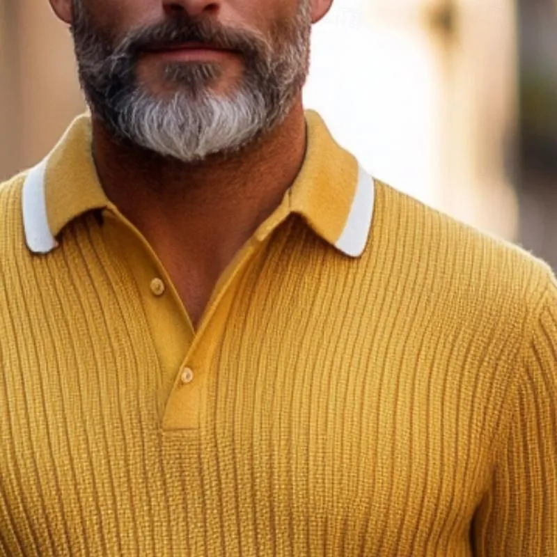 Men's Casual Button Lapel Slim Fit Knit Sweater 90402954Y sold by Manly product image thumbnail 2