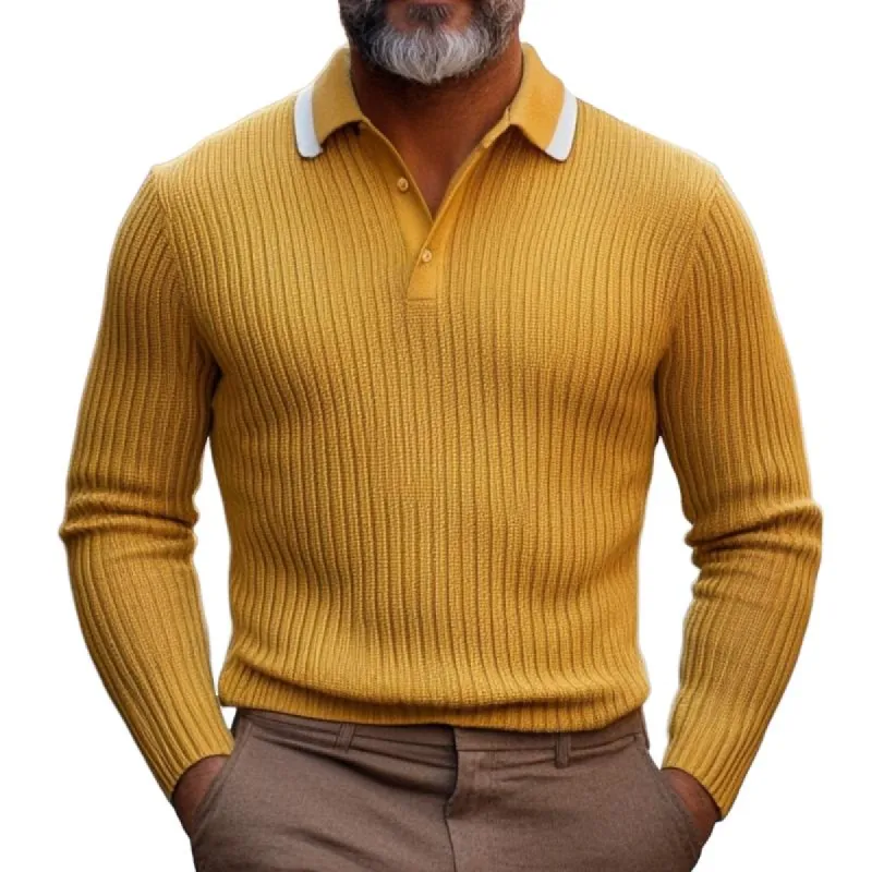 Men's Casual Button Lapel Slim Fit Knit Sweater 90402954Y sold by Manly