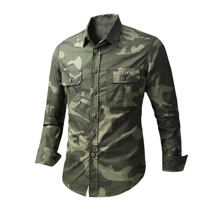 Men's Vintage Loose Camo Long Sleeve Shirt 76832180X sold by Manly