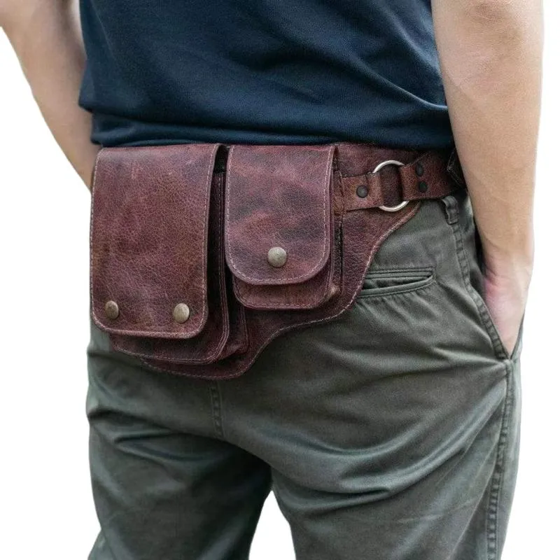 Men's Classic Vintage Adjustable PU Leather Belt Shoulder Bag 23613936K sold by Manly