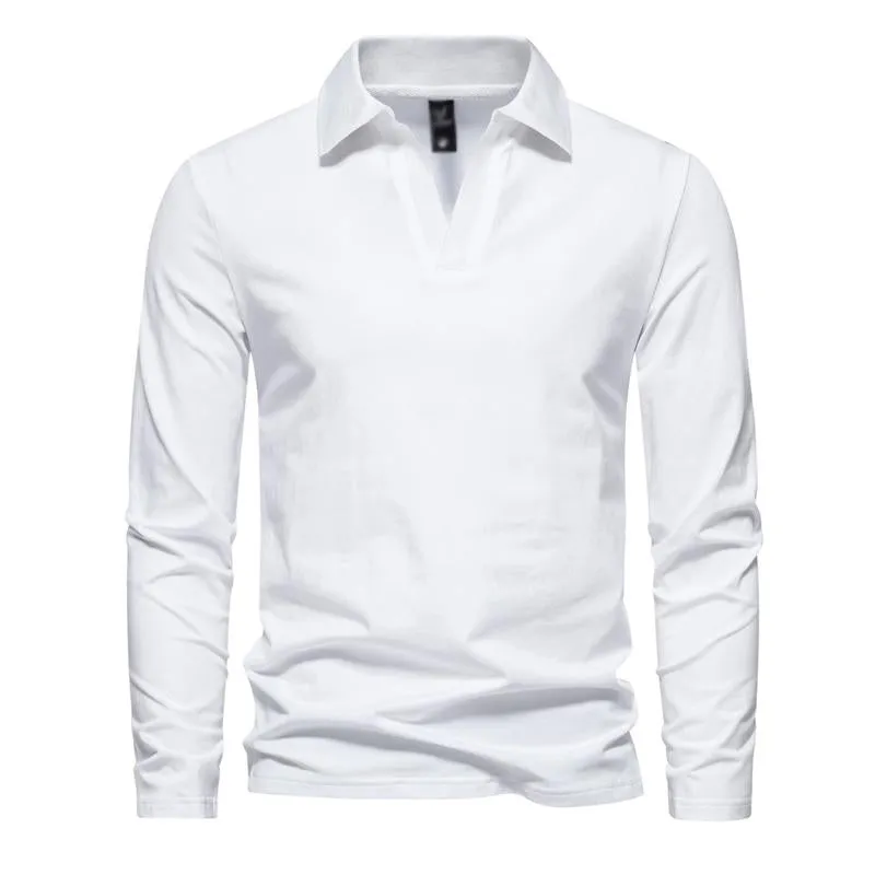 Men's V Neck Lapel Long Sleeve T-Shirt 44630040U sold by Manly product image thumbnail 5