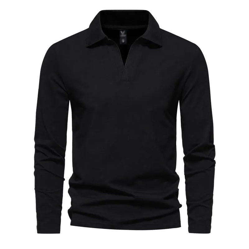 Men's V Neck Lapel Long Sleeve T-Shirt 44630040U sold by Manly product image thumbnail 3