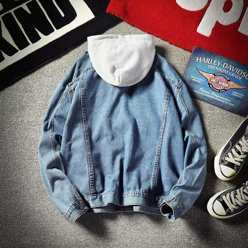 Men's Hooded Washed Denim Jacket 87048699U sold by Manly product image thumbnail 3