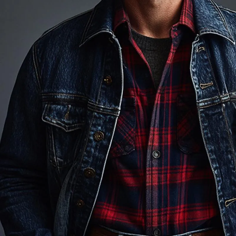 Men's Dark Blue Washed Denim Jacket 36742679U sold by Manly product image thumbnail 3