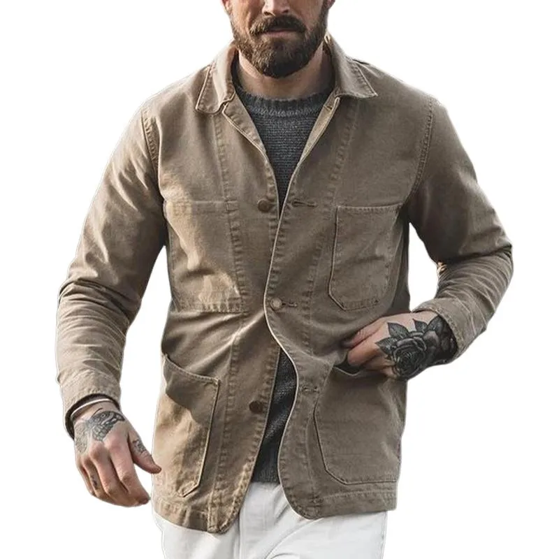 Men's Vintage Washed Denim Jacket 17408753U sold by Manly