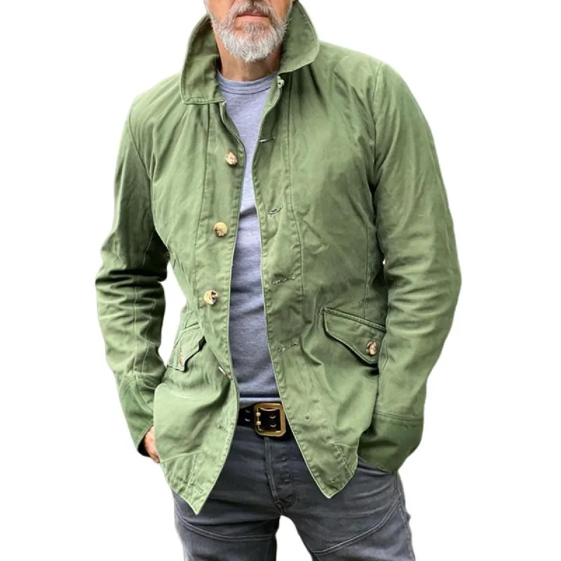 Men's Vintage Lapel Single Breasted Side Pockets Cargo Jacket 98512769Z sold by Manly