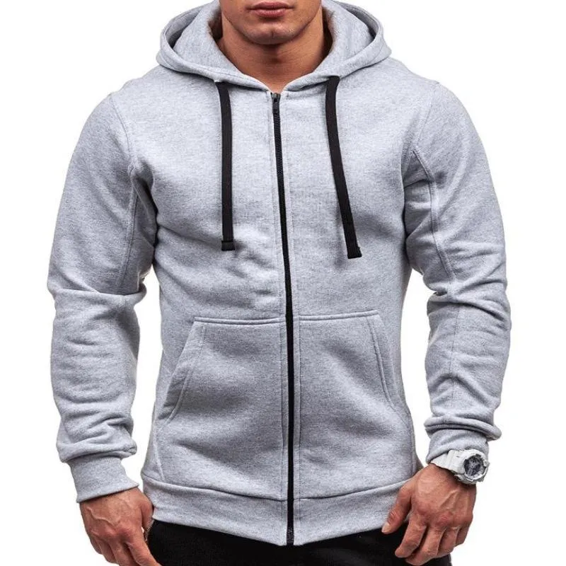 Men's Retro Casual Solid Color Hooded Zipper Sweatshirt 28562617TO sold by Manly